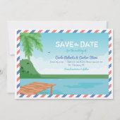 クルーズ船のSave the Dateポストカード 招待状 (裏面)