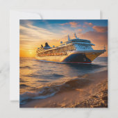 クルーズ船は豪華なエンベロープライナーを提供 サンキューカード (正面)