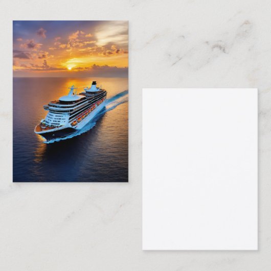 クルーズ船は豪華なエンベロープライナーを提供 名刺 (正面/裏面)