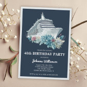 クルーズ船エレガント旅の女性40歳の誕生日パーティー 招待状