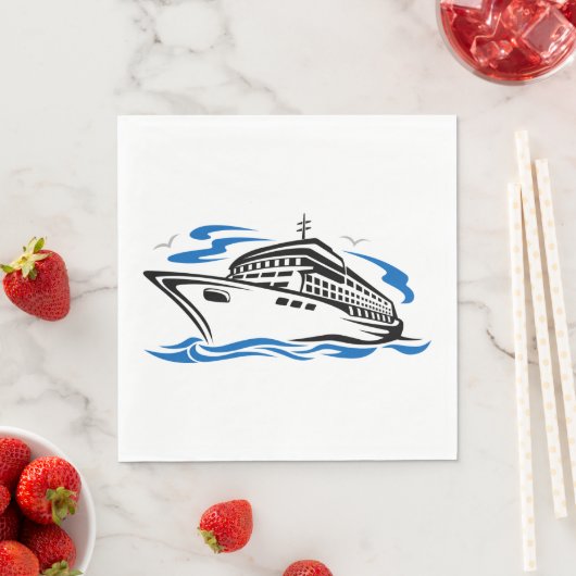 クルーズ船オン海波航海の旅行 スタンダードランチョンナプキン (インサイチュ)
