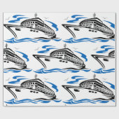 クルーズ船オン海波航海の旅行 ラッピングペーパー (フラット)