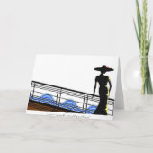 クルーズ船カードに乗った母の日の女性 カード (裏面)