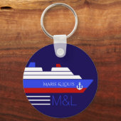 クルーズ船パーソナライズされた旅 キーホルダー (裏面)