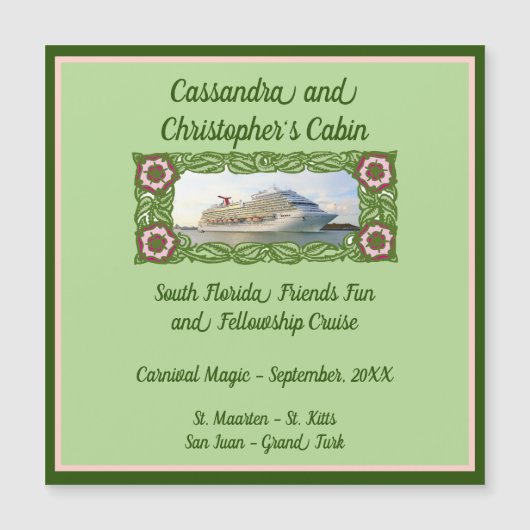 クルーズ船フローラフレームステートルームドアマーカー2 (正面)