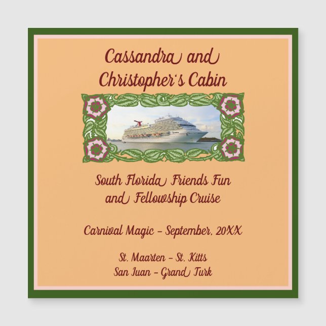 クルーズ船フローラフレームステートルームドアマーカー3 (正面)