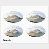 クルーズ船ポートレートカスタム 楕円形シール (シート)