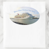 クルーズ船ポートレートカスタム 楕円形シール (バッグ)