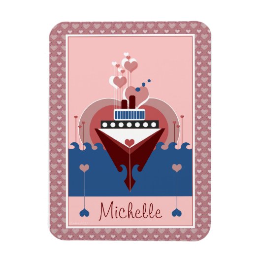 クルーズ船ラブフレキパーソナライズされたマグネット マグネット (縦)