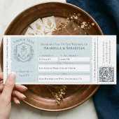 クルーズ船乗船チケット　目的地　ウェディング 招待状