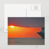 クルーズ船付き日没 ポストカード (正面/裏面)