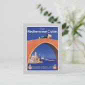 クルーズ船地中海の線ヴィンテージ旅行 ポストカード (スタンド正面)