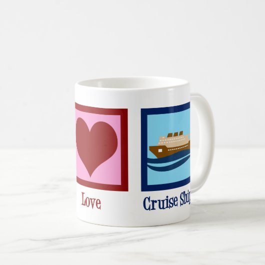 クルーズ船平和ラブクルーズ コーヒーマグカップ (正面右)