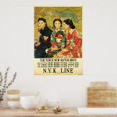 クルーズ船日本のヴィンテージ旅行芸術ポスター ポスター (キッチン)