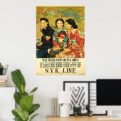 クルーズ船日本のヴィンテージ旅行芸術ポスター ポスター (ホームオフィス)