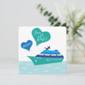 クルーズ船結婚式の日付カードを保存 セーブザデート (スタンド正面)