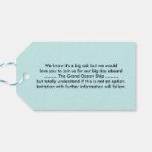 クルーズ船航海のの結婚式の日付を保存 ギフトタグ (裏面横)