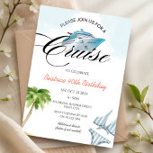 クルーズ船40th 50th 60誕生日旅行任意の年齢 招待状