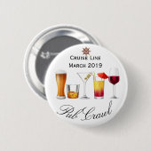 クルーズ船 オーダーメイド パブ巡り 飲酒アクティビティ 缶バッジ (正面&裏面)