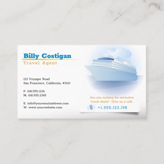 クルーズ船 |旅行代理店 名刺 (裏面)