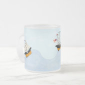 クルーズ転がでイギリスの船3隻を海に フロストグラスマグカップ (正面左)