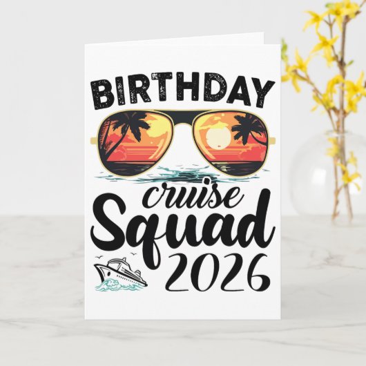 クルーズ部 2026 夏休み旅行グループ一致 カード (黄色い花)