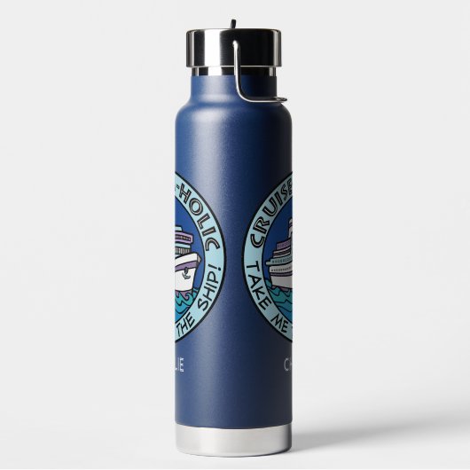 クルーズ・ア・ホリック名前をカスタムする ウォーターボトル (左面)