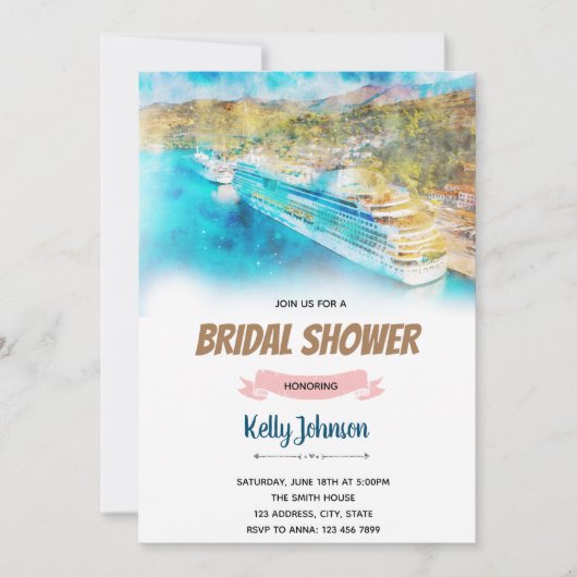 クルーズ ウェディング シャワー テーマ 招待状 (正面)