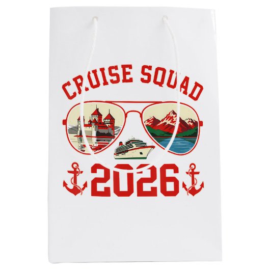 クルーズ スクワッド スイス バケーション 旅行 2026 ミディアムペーパーバッグ (正面)