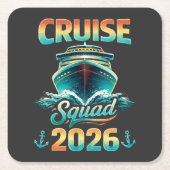 クルーズ スクワッド 2026 - 夏休み スクエアペーパーコースター (正面)
