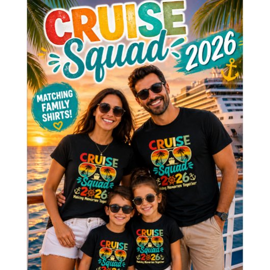 クルーズ スクワッド 2026 - 家族旅行 おそろいTシャツ Tシャツ