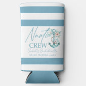 クルーズ・バチェロレッテ・パーティー・パーソナライズド・ノーティ・クルー スリム缶クーラー (正面)