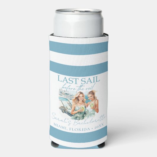 クルーズ ブライズメイド パーソナライズ 最後の航海 スリム缶クーラー (Seltzer正面)