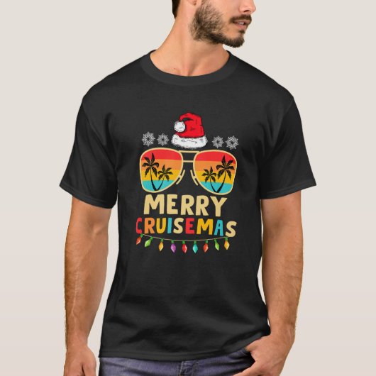 クルーゼマメリーサンタおもしろいファミリークルーズクリスマ Tシャツ (正面)