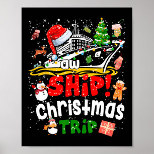 クルーゼマメリースおもしろいクルーズ船ファミリークリスマス ポスター