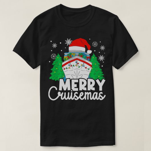 クルーゼマメリースクリスマスクリスマスファミリークルーズ船 Tシャツ (デザイン正面)