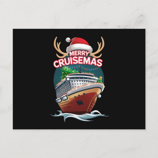 クルーゼマメリースクルーズシップ家族のクリスマスおもしろい シーズンポストカード (正面)