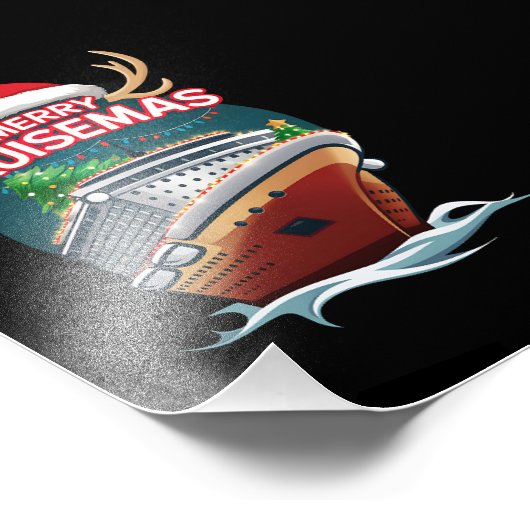 クルーゼマメリースクルーズシップ家族のクリスマスおもしろい フォトプリント            (角)