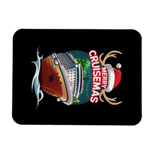 クルーゼマメリースクルーズシップ家族のクリスマスおもしろい マグネット (横)