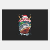 クルーゼマメリースクルーズシップ家族のクリスマスおもしろい ラッピングペーパーシート (正面)