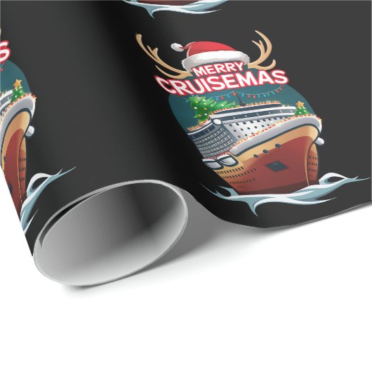 クルーゼマメリースクルーズシップ家族のクリスマスおもしろい ラッピングペーパー (ロールコーナー)