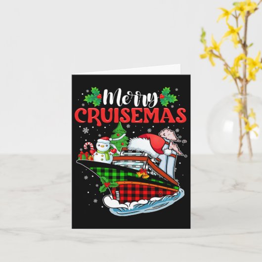 クルーゼマメリースファミリークルーズクリスマスおもしろい カード (黄色い花)