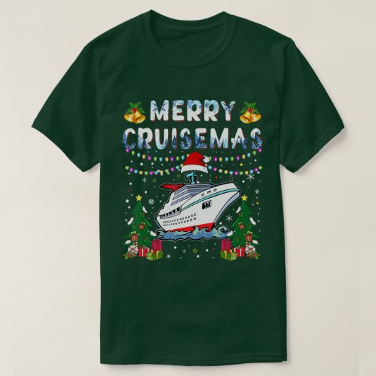 クルーゼマメリースファミリークルーズクリスマス2021 おもしろい Tシャツ (デザイン正面)