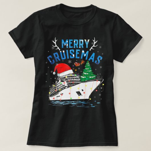 クルーゼマメリースファミリークルーズクリスマス2022 おもしろい Tシャツ (デザイン正面)