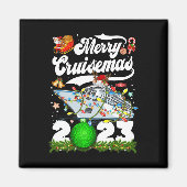 クルーゼマメリースファミリークルーズクリスマス2023おもしろい マグネット (正面)