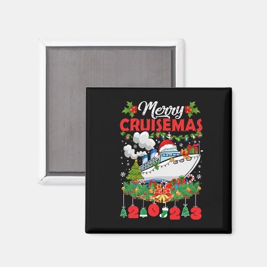 クルーゼマメリースファミリークルーズクリスマス2023おもしろいB マグネット (正面/裏面)