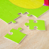 クルーソックス巨大なドット黄色の赤の明るい緑 ジグソーパズル (側面)