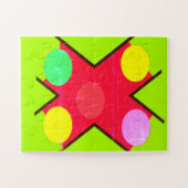 クルーソックス巨大なドット黄色の赤の明るい緑 ジグソーパズル (横)