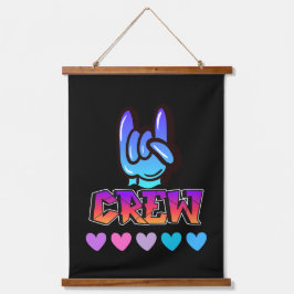 クルータイポグラフィ 吊り下げ型タペストリー