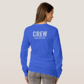 クルーチームメンバーウィメンズフロントとバックデザイン Tシャツ (裏面フル)